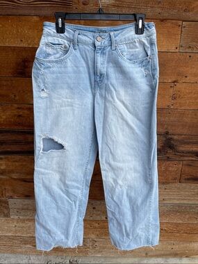 Rewash High Rise Vintage Boyfriend Distressed Cropped Jeans Light Wash Size 9/29